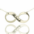 Engraved Name Infinity Necklace Sterling Silver Engraved name infinity necklace in sterling silver