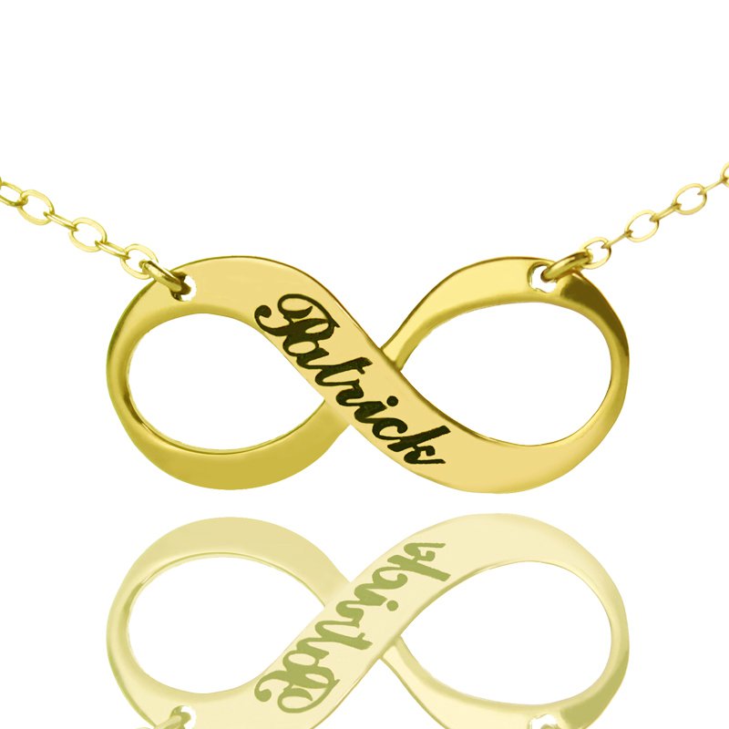 Personalised infinity symbol necklace with engraved name