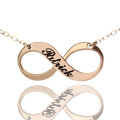 18ct rose gold plated engraved infinity name necklace