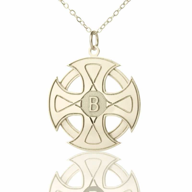 Engraved Celtic Cross Name Necklace Engraved Celtic cross name necklace in sterling silver