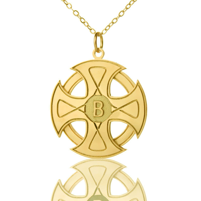 Engraved Celtic Cross Name Necklace Engraved Celtic cross name necklace