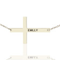 Engraved Silver Latin Cross Name Necklace Engraved silver Latin cross name necklace