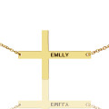 Engraved Latin cross name necklace