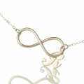 Sterling Silver Infinity Necklace with Initial Charm Personalised infinity necklace with an initial letter charm
