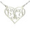 Solid White Gold Initial Monogram Personalised Heart Necklace