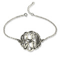 Hand-Painted Sterling Silver Monogram Bracelet Hand-painted sterling silver monogram bracelet