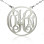 Circle 18ct Solid White Gold Initial Monogram Name Necklace