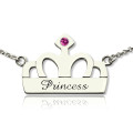 Crown Charm Name Necklace with Swarovski Stone Personalised crown charm name necklace with Swarovski stone