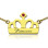 Princess Crown Charm Necklace with Birthstone Name 18ct Gold Plated