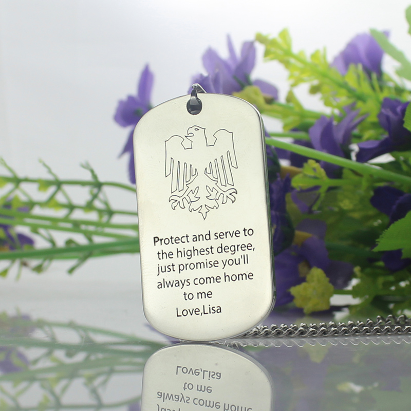 Men's eagle dog tag name necklace product image