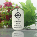 Personalised Compass Dog Tag Name Necklace Personalised Compass Dog Tag Name Necklace product image