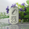 Men's Dog Tag Rugby Name Necklace Men's personalised dog tag rugby name necklace