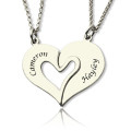 Personalised Breakable Heart Name Necklace Personalised breakable heart name necklace for couples