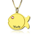 Personalised kids fish name necklace