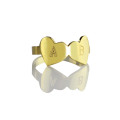Custom double heart ring with engraved initials