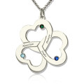 Personalised Triple Heart Shamrocks Name Necklace Personalised triple heart shamrocks necklace with name engraving