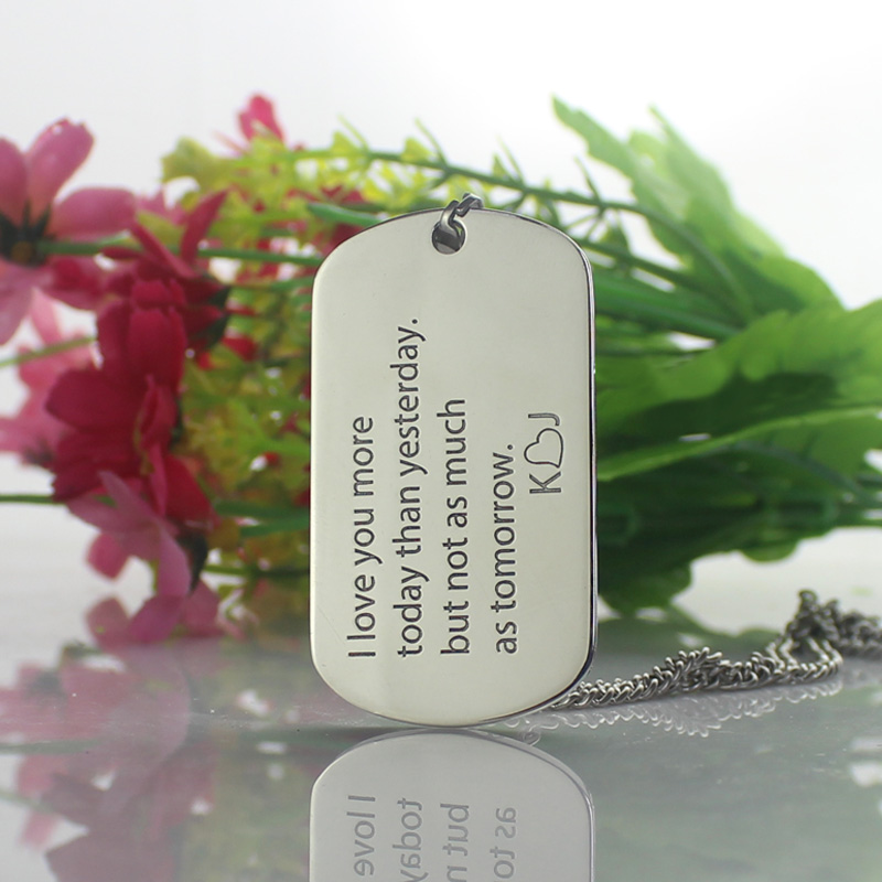 Love Song personalised dog tag name necklace product view