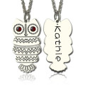 Birthstone Owl Name Necklace for Girls Personalised birthstone owl name necklace for girls