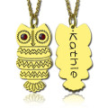 Cute Birthstone Owl Name Necklace Cute birthstone owl name necklace