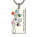 Sterling Silver Birthstone Family Tree Necklace Personalised sterling silver birthstone mother family tree necklace