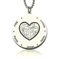 Personalised family tree necklace with engraved names