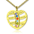 Personalised Heart Mother’s Necklace with Names and Birthstones Personalised heart mother’s necklace with children’s names and birthstones