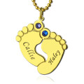 Birthstone Baby Feet Charm Pendant Birthstone baby feet charm pendant