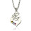 Personalised Mother Child Necklace with Birthstone Silver