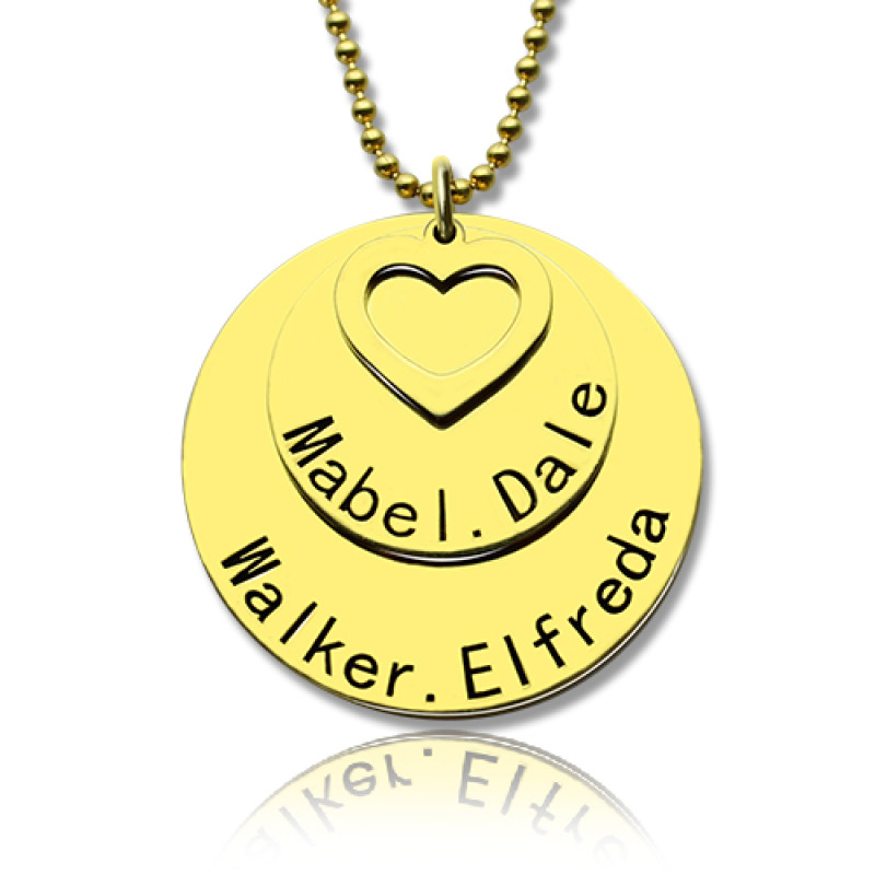 Personalised family disc necklace with engraved names