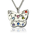Personalised Birthstone Butterfly Necklace Personalised birthstone butterfly necklace product showroom image