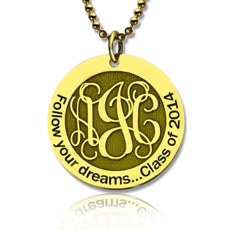 Follow Your Dreams Disc Monogram Necklace Follow Your Dreams disc monogram necklace