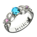 Customised Infinity Promise Ring with Name and Birthstone Customised infinity promise ring with name and birthstone