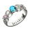 Customised Infinity Promise Ring With Name Birthstone for Her Silver