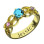 Birthstone Infinity Promise Ring With Name 18ct Gold Plated