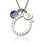 Horseshoe Good Luck Necklace with Initial Birthstone Charm