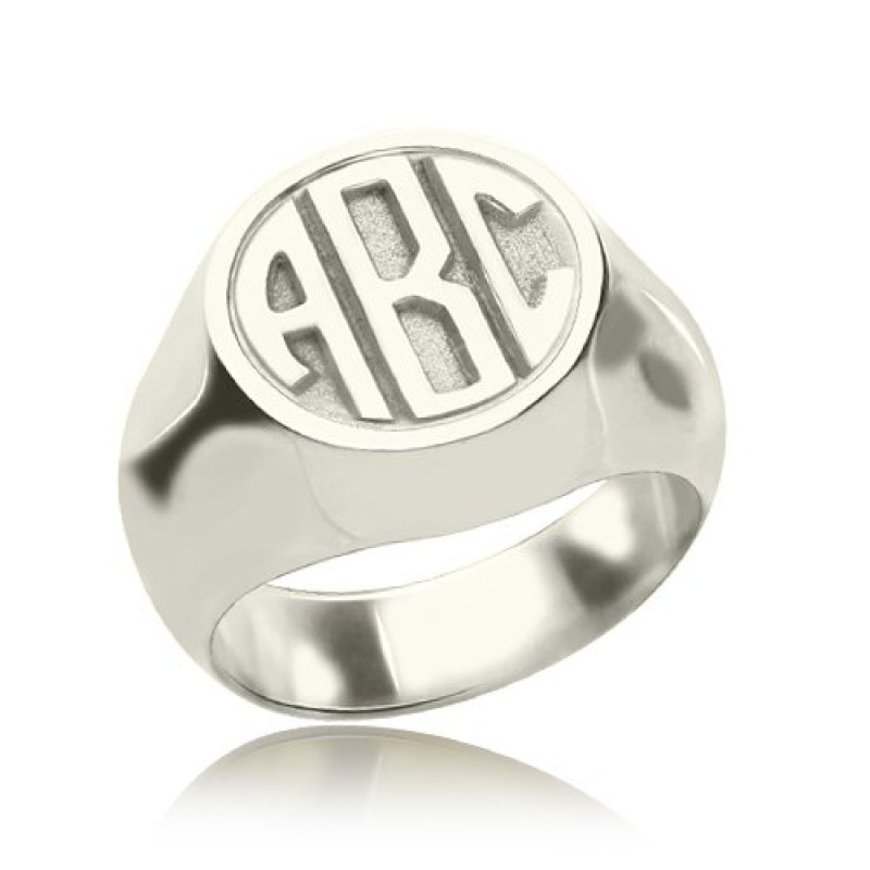 Personalised Block Monogram Signet Ring Personalised block monogram signet ring