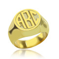 Custom block monogram signet ring