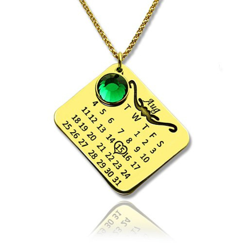 Personalised Birthday Calendar Necklace Personalised birthday calendar necklace