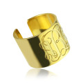 Personalised script monogram cuff ring