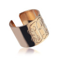 Engraved monogram cuff ring