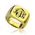 Custom monogram signet ring product image