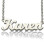 Solid 18ct White Gold Plated Karen Style Name Necklace