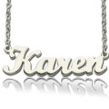 Personalised script name necklace in sterling silver