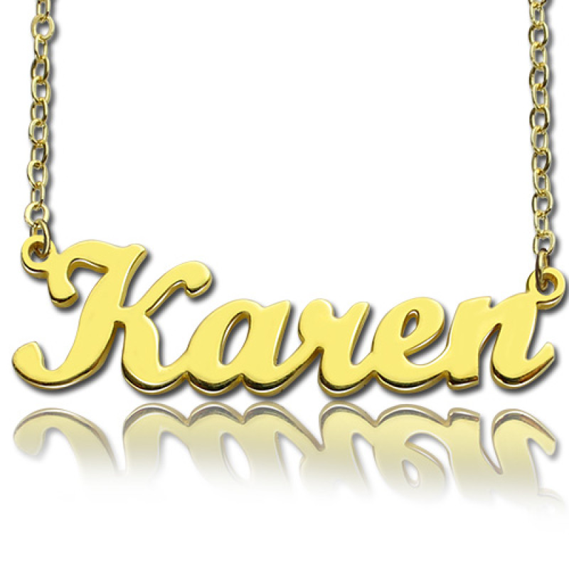 Gold-Plated 925 Silver Karen Style Name Necklace Gold-plated Karen style personalised name necklace