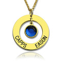 Personalised Circle Name Necklace with Birthstone Personalised circle name necklace with birthstone