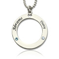 Engraved Circle of Love Name Necklace Engraved Circle of Love name necklace with birthstone