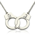 Personalised Sterling Silver Handcuff Necklace Personalised sterling silver handcuff necklace for couples