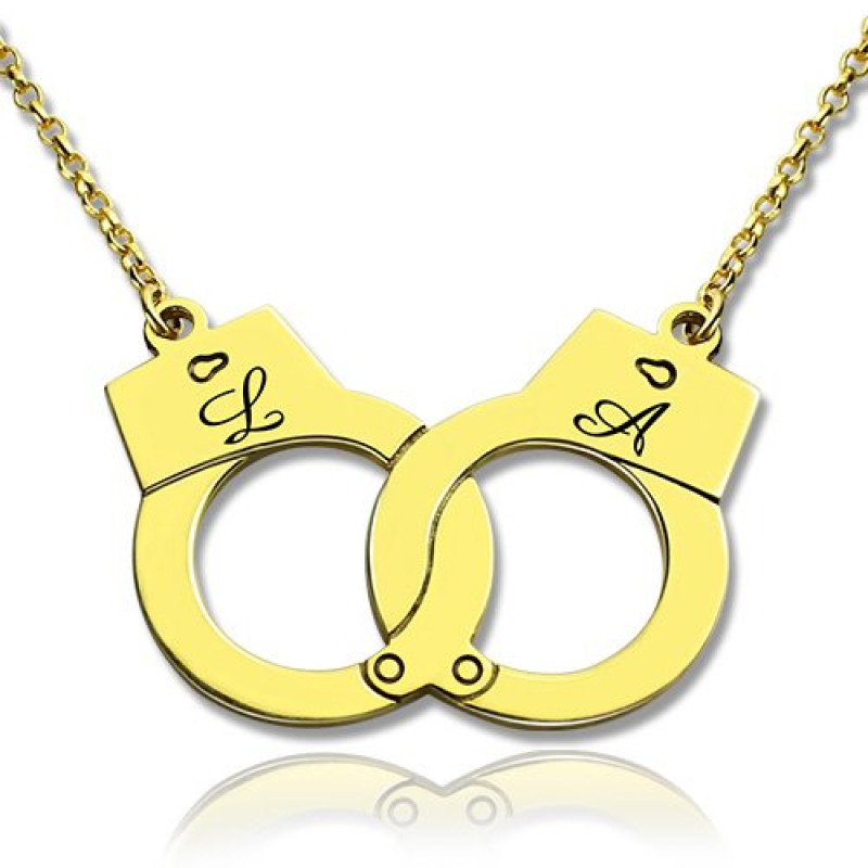 Personalised handcuff necklace with initials