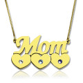 Mom Heart Necklace with Children's Birthstone Mom heart pendant necklace with a child's birthstone