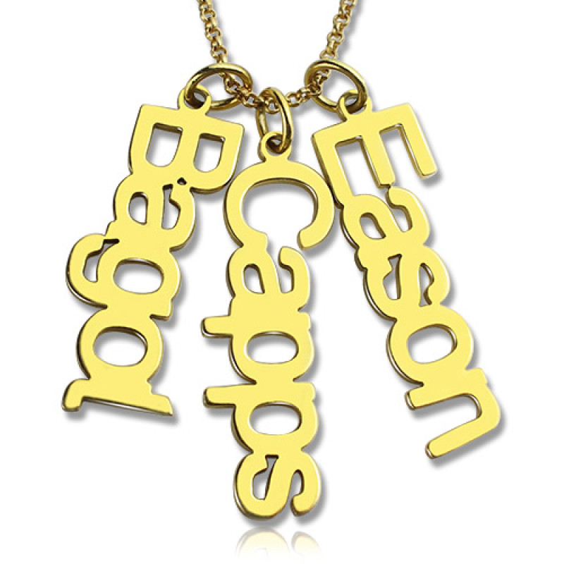 Personalised vertical necklace for multiple names or words